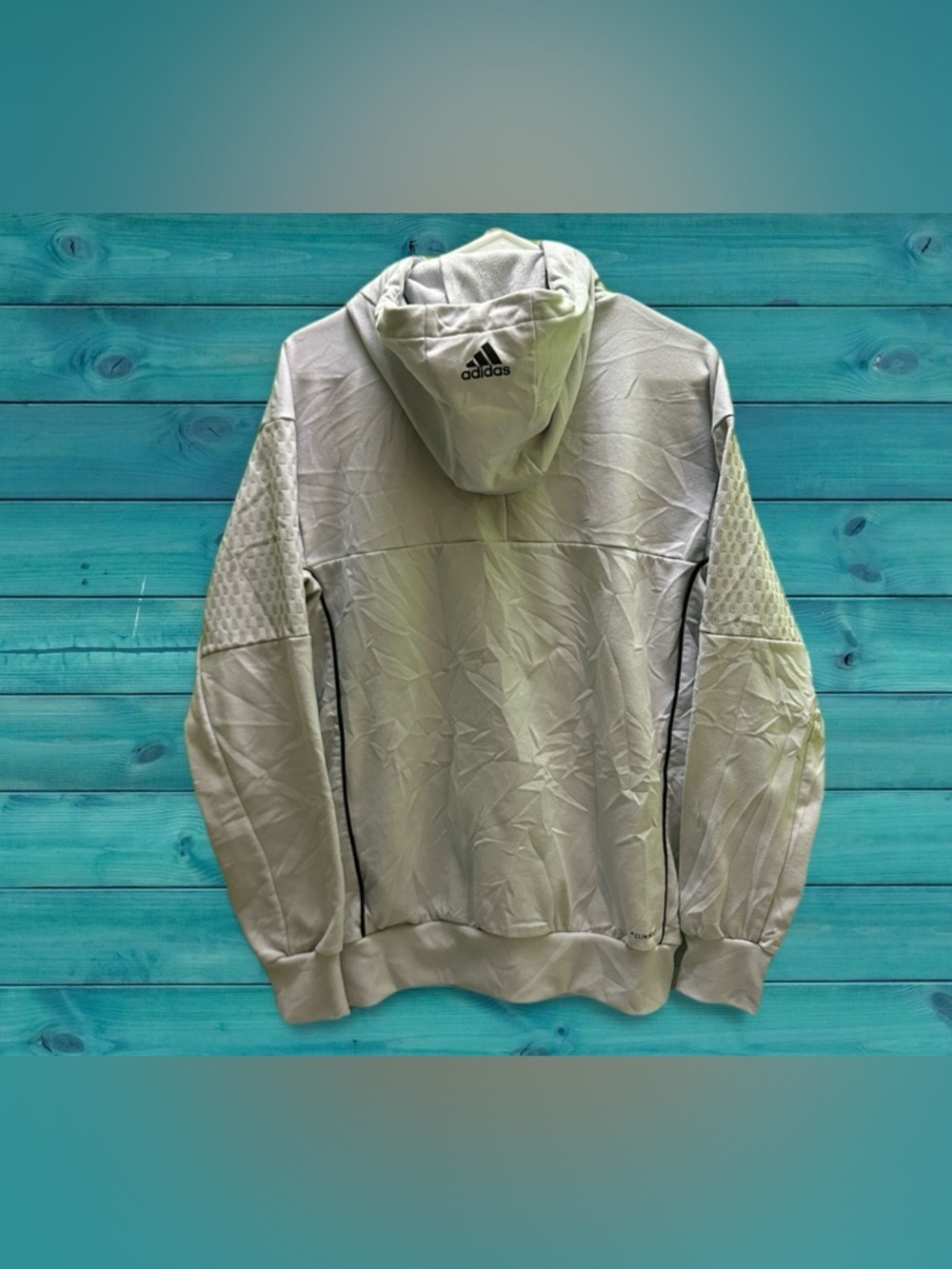 adidas Black and Light Gray Basketball Club Hoodie - Picture 2 of 9